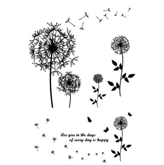 Dandelion Sentiment New Silicon Transparent Stamp Seal Card Making UK stocked