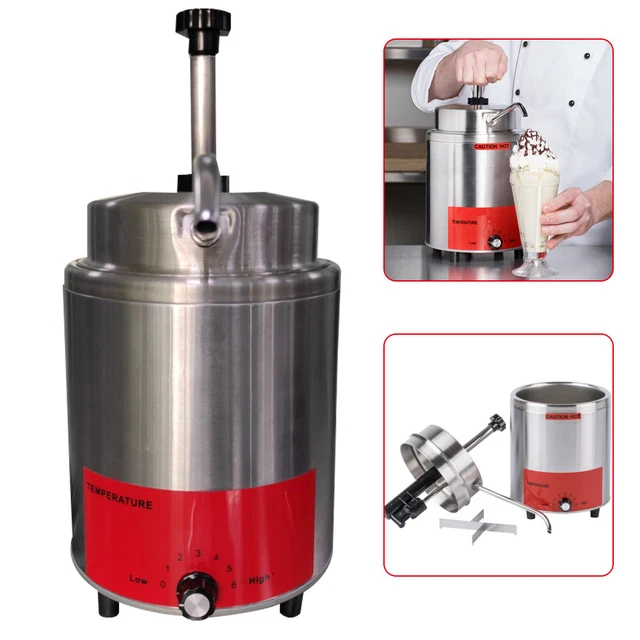 3.5 Qt Electric Sauce Warmer Pump Heated Spout Dispenser Cheese Nacho Hot Fudge