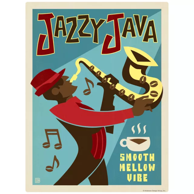 Jazzy Java Coffee Decal 26 x 34 Peel and Stick Kitchen Decor