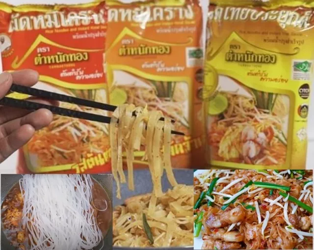 Set Rice Noodles & Instant Korat Sauce Pad-Mee Thai TAMNAKTHONG Ready to Cook