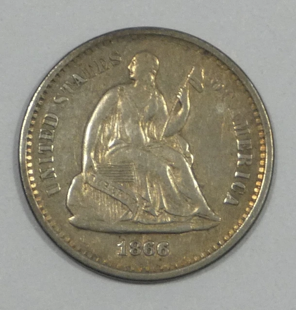 1866-S Liberty Seated Half Dime EXTRA FINE Silver 5c