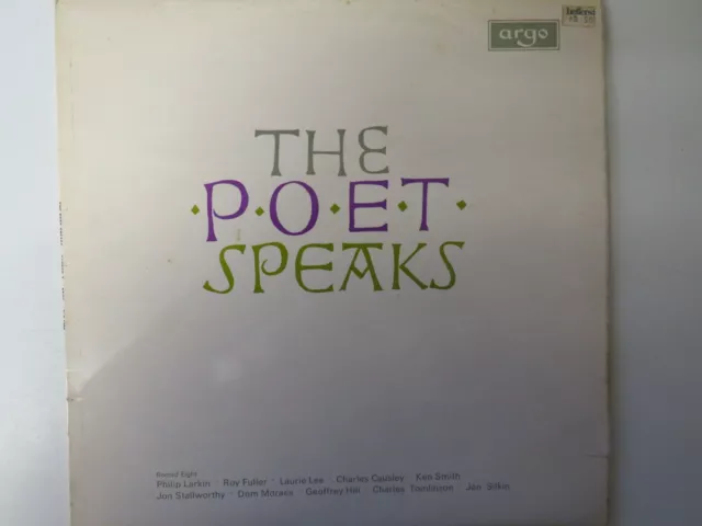 The Poet Speaks Record 8. Vinyl LP. Larkin Fuller Lee Causley Hill Silkin etc.