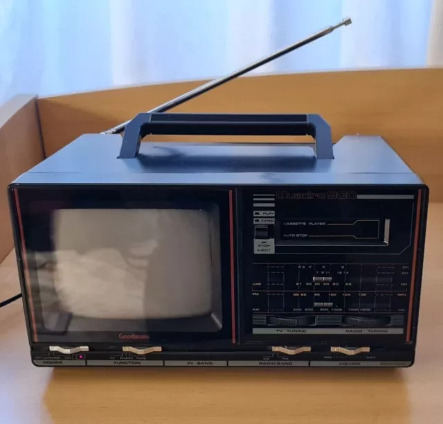 Goodmans Quadro 900 Mini TV/Nastro/Radio - Vintage - tutto funzionante