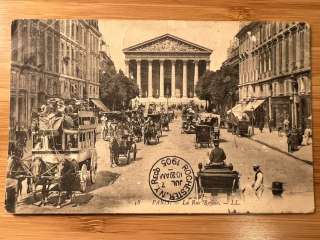 1905 La Rue Royale Paris France Photographic Postcard - J723