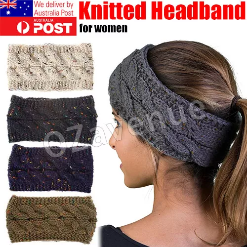 Knitted Headband Women Crochet Winter Ear Warmer Hairband Headwrap