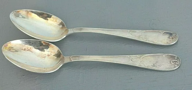 2 Cuillères à Soupe Métal Argenté Frionnet François Modèle Louis XV