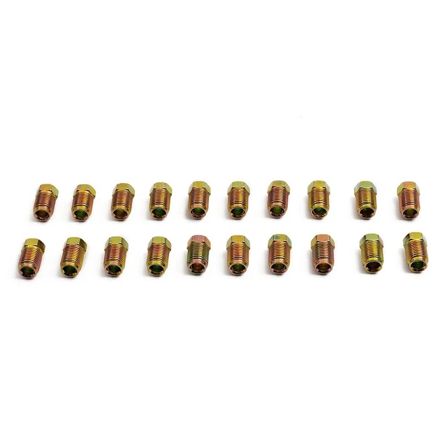 Écrous De Tuyau De Frein Berjalan - M10 X 1mm - Lot De 50 - Cuivre Plaqué Zinc - Pour Freins 3/16"