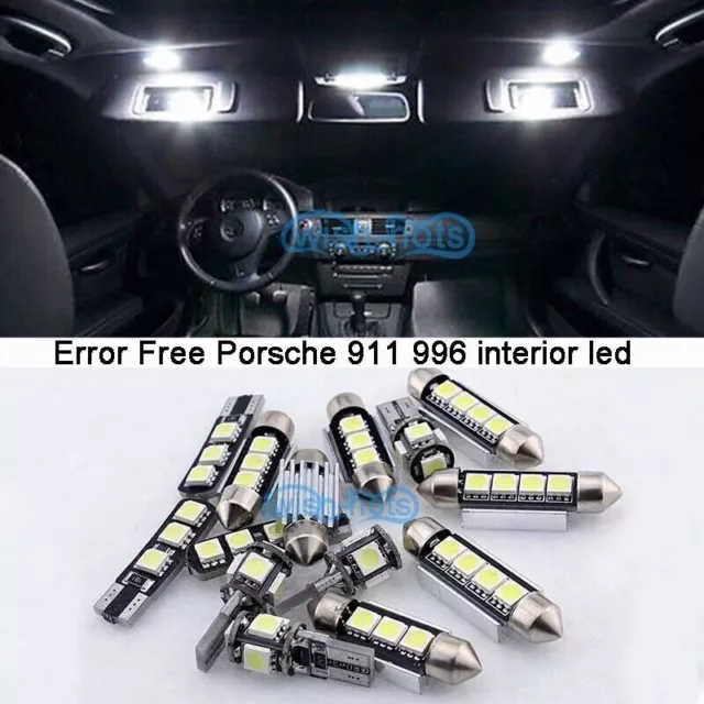 16pc White Interior LED Bulb Light Kit For 98-05 Porsche 911 996 Carrera Turbo M