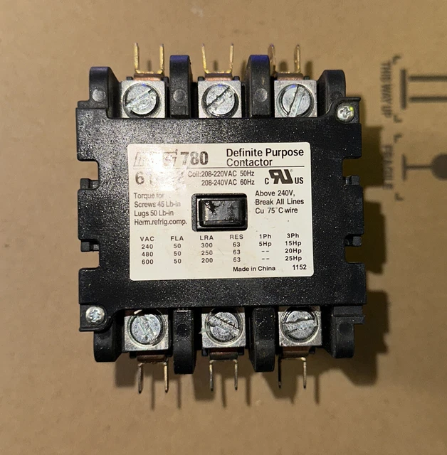 Mars Definite Purpose Contactor 208-220VAC 61462