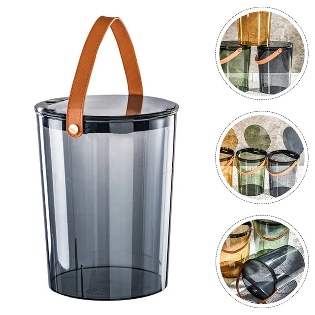 Clear Desktop -Müll kann Container mit Griff Deckungsbüro Wastepaper Eimer
