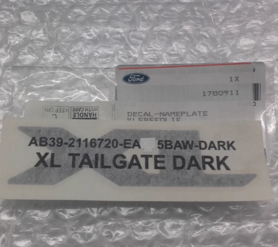 Ford Ranger 16 Plate Rear FORD RANGER T6 Rear Lid Name Plate Decal AB39-2116720-EA5BAW 1780911 ...