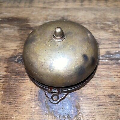 Antique Mechanical Door Bell Brass Bell Pat.d 1882 Works