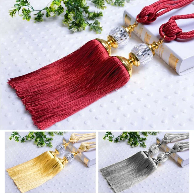 1 pair Decor Ball Luxury Curtain Tie Backs Holdbacks Tassel Tiebacks Rope