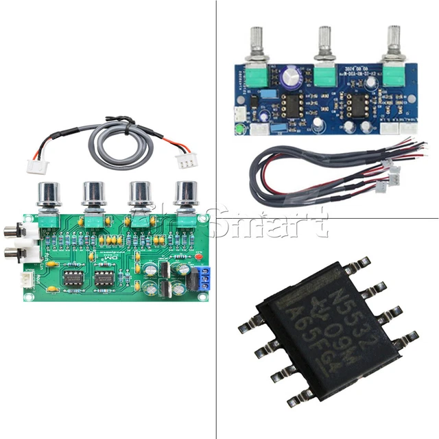 NE5532 Audio Preamplifier Bass Treble Sound Tone Control Board with Extension Cord 20cm For Diy Amplifier - 44