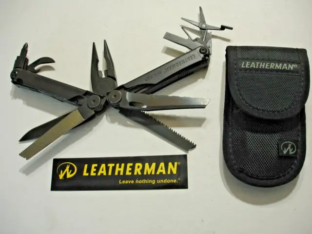 Rare Retired Leatherman USA Original Black Oxide Wave All Tool Locking Multitool