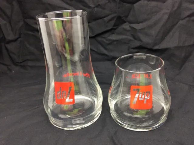 7 Up Lil'Un and The Uncola Drink Glasses Lot of 2