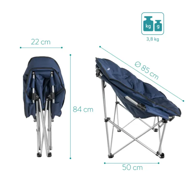 Silla plegable para camping asiento portátil para acampada al aire libre azul 3