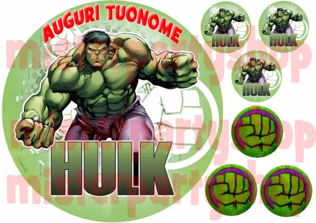 Cialda - Ostia per torte Hulk con 6 mini cialde dischetti già ritagliati!