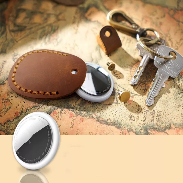 PU Leather Protective Sleeve Keychain Simple Portable Cover With Keyring Holder