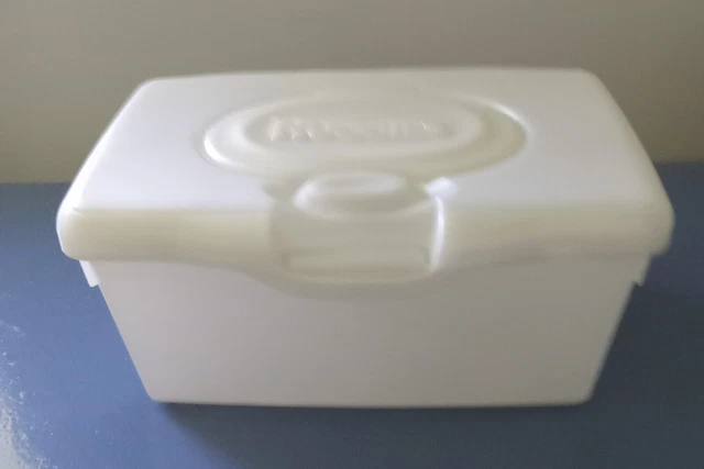 Contenedor de toallitas para bebé HUGGIES de plástico blanco emergente Kimberly Clark