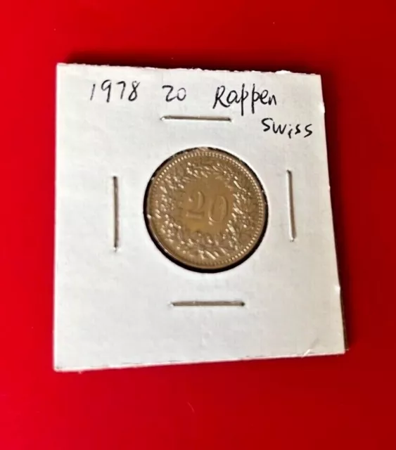 1975 20 Rappen Schweizer Münze - Schöne Welt Münze