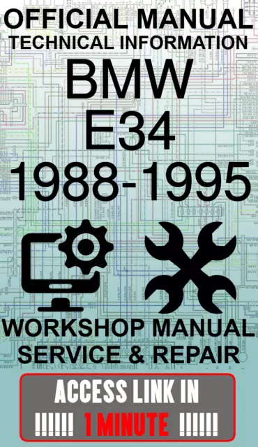 Manual Oficial Taller Guía De Servicio Y Reparación Para Bmw E34 1988-1995