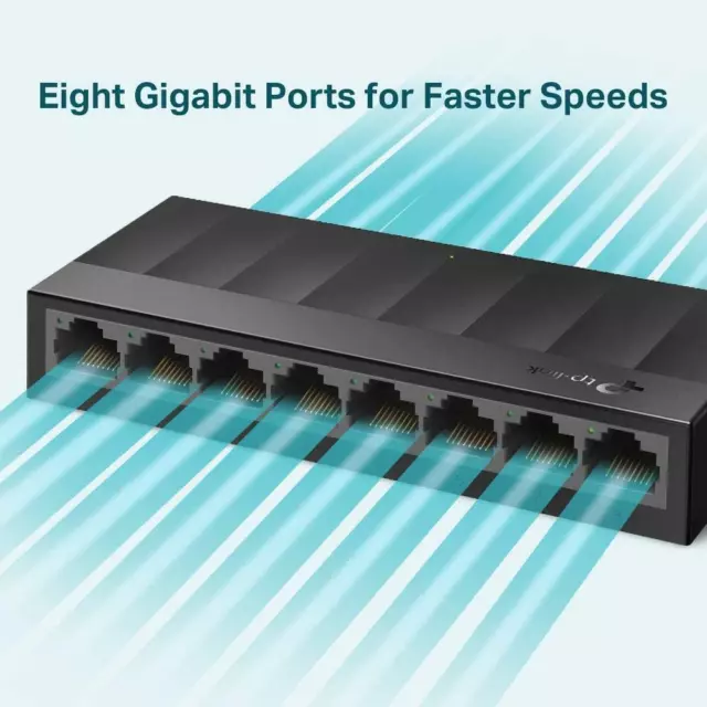TP-Link LS1008G 8-Port Desktop Gigabit Ethernet Network Switch Plug and Play UK 3