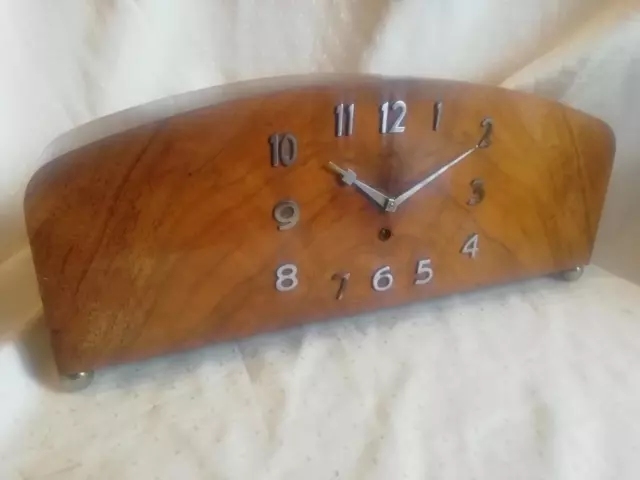 FINE ART DECO 8 DAY CLOCK BY THE HAMBURG AMERICAN CLOCK COMPANY c1920