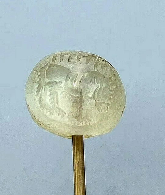 Old Antique Ancient Sasanian carnelian agate stamp Intaglio seal