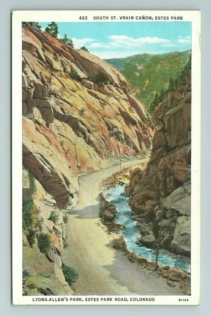 South St. Vrain Canon, Canyon, Estes Park Road, Lyons Allen's, Colorado Postcard