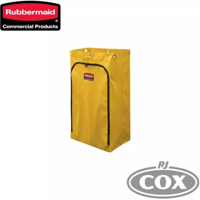 Rubbermaid Janitor Cart Bag Yellow with Zipper Yellow Vinyl for Traditional Cart