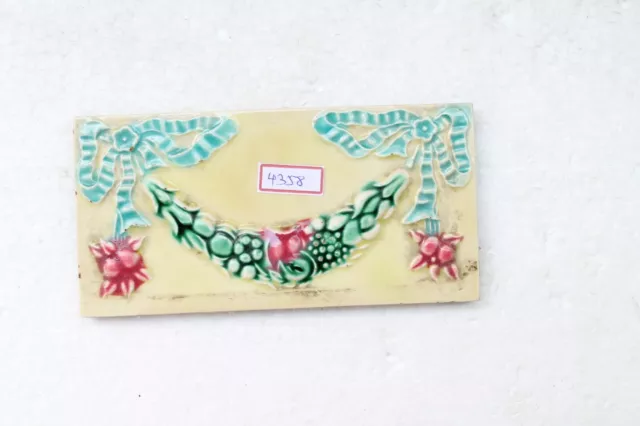 Japan antique art nouveau vintage majolica border tile c1900 Decorative NH4358