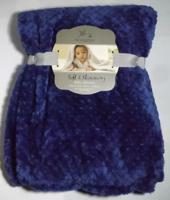 NEW Adirondack Baby Soft & Shimmery Baby Blanket Dark Blue Color 30"x40" Boys