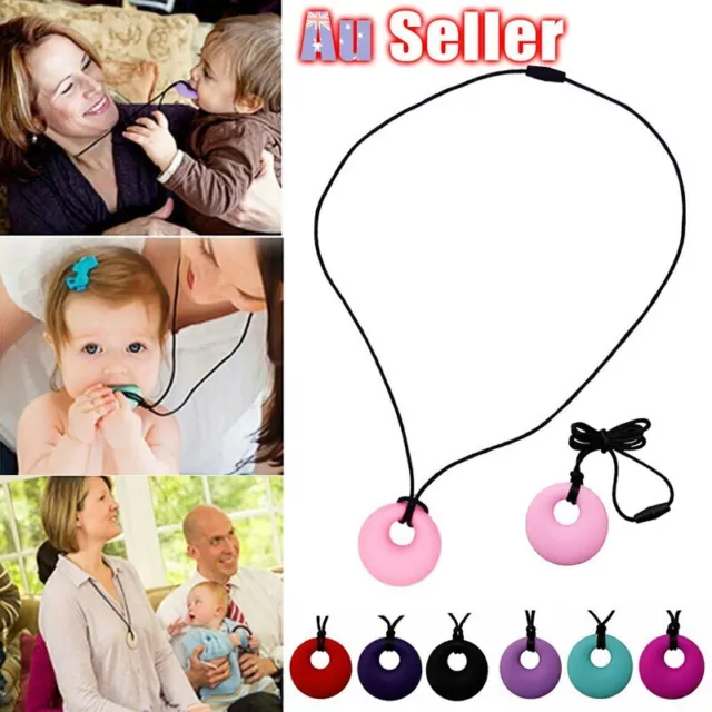 Baby Nursing Teething Necklace Chewable Round Silicone Pendant Teether Jewelry