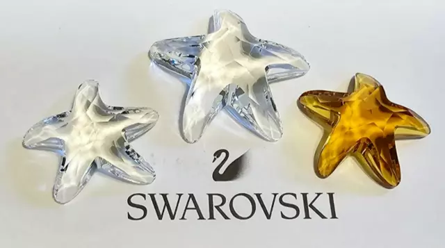 ⭐ Swarovski Crystal 2005 SCS Limited Edition Mini Starfish Trio Lot of Figurines