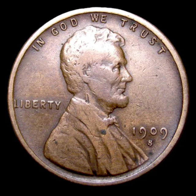 1909-S VDB Lincoln Cent Wheat Penny  ---- Nice Key Date Coin ---- #II817