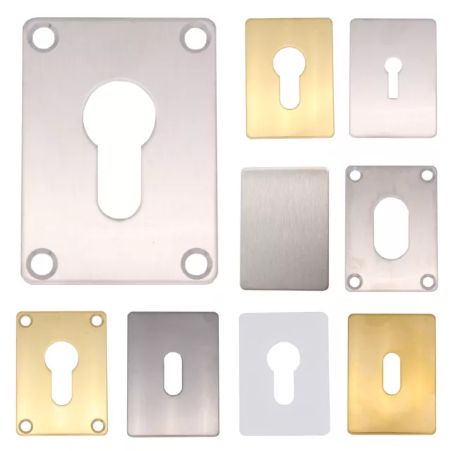 Repair Escutcheon Keyhole Flat Plate Cover  Euro Surround Adhesive or Screw on