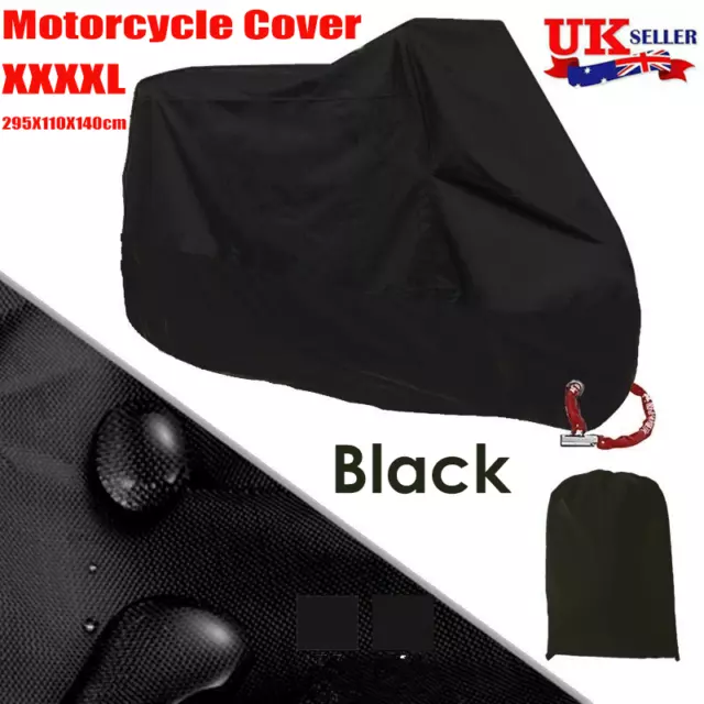 Motorcycle Waterproof Outdoor Vented Motor Bike Scooter Dust Rain Cover XXXXL UK