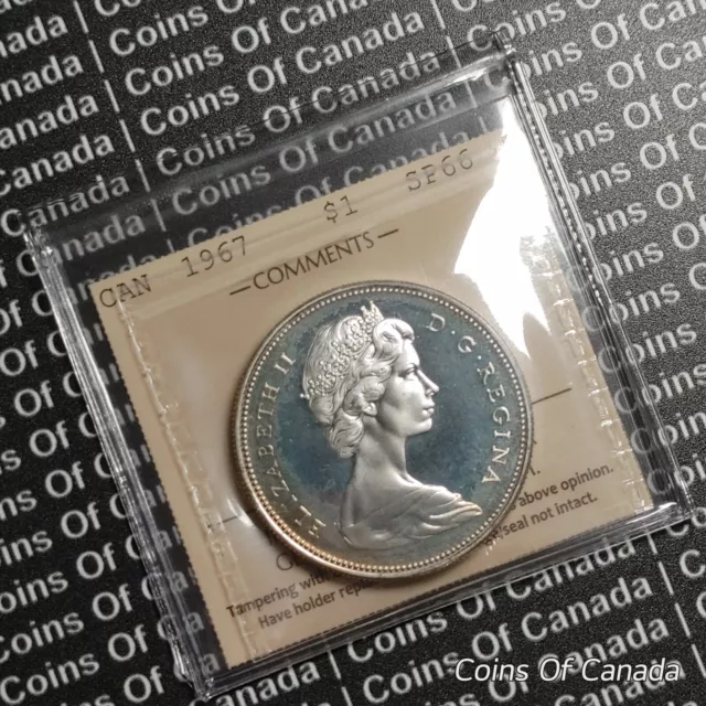 1967 Canada $1 Silver Dollar Coin - ICCS SP 66 Cameo Flying Goose #coinsofcanada
