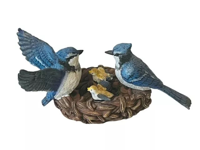 Bradford Exchange Bluebird Figurine Blue Bird vtg jay Holiday Tweets Family nest