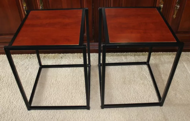 Pair of 18" Tall,  Speaker Stand Table Chair Sofa Side Night Stand Cherry Color
