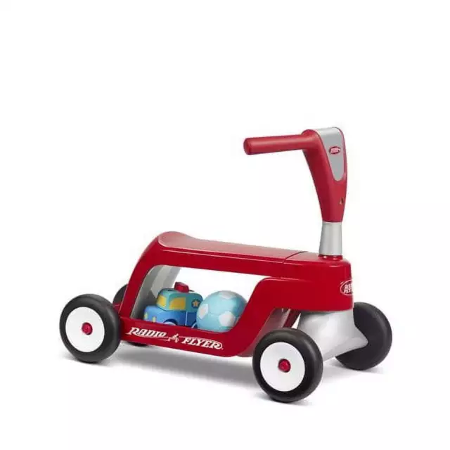 Radio Flyer, Scoot 2 Scooter, 2-in-1 Ride-on and Scooter, Red