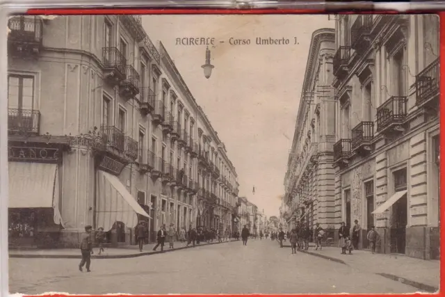 Cartolina  Acireale   Viaggiata 1918 Corso  Umberto I