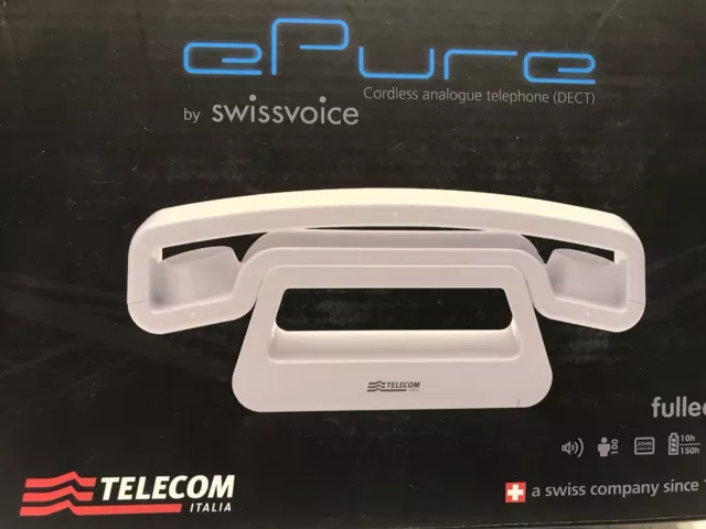 ePure Telecom Cordless Swissvoice  Elegante Rubrica Vivavoce Bianco