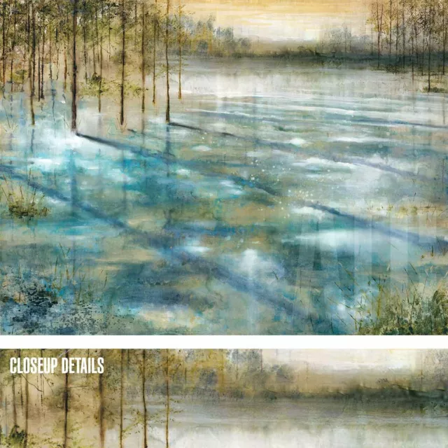 40W"x30" WATER TREES by ALBERT WILLIAMS - FROZEN WINTER REFLECTIONS POND CANVAS