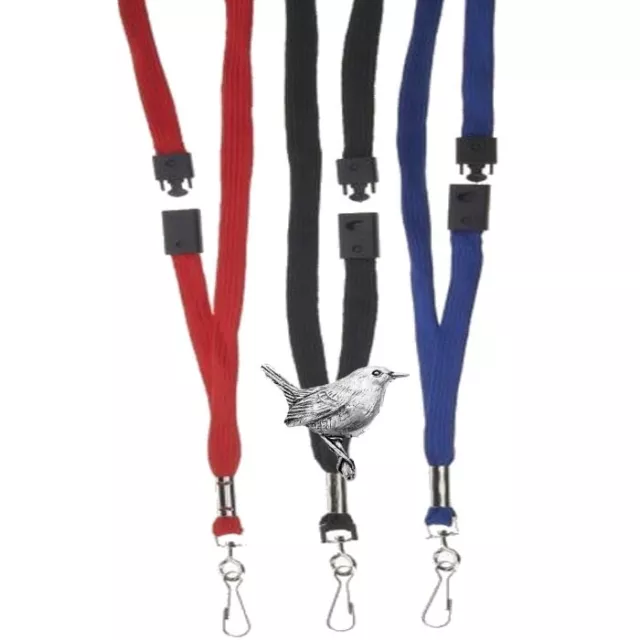 pp-b20 Wren Pewter on BLUE, RED or BLACK Breakaway Lanyard pvc wallet