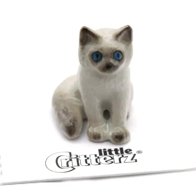 Little Critterz White - Ragdoll Kitten "Samantha" - Miniature Porcelain Figurine