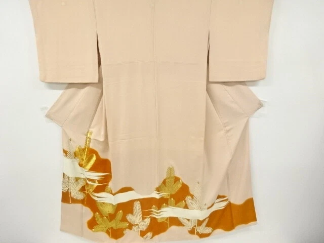 6177529: Japanese Kimono / Vintage Iro-Tomesode / Embroidery / Mist & Pine