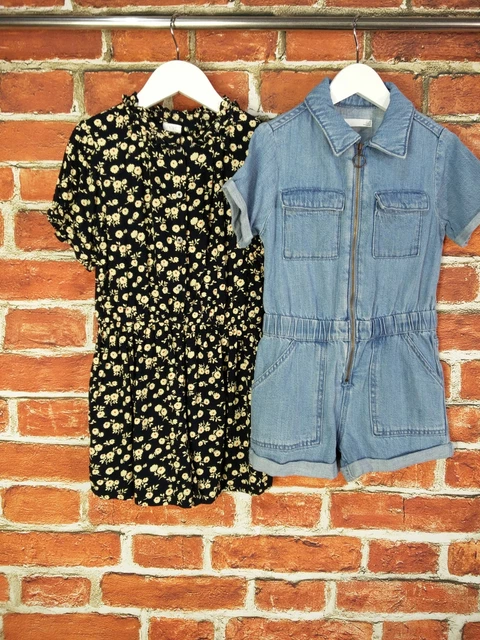 Girls Bundle Age 6-7 Years M&S Next Jumpsuit Playsuit Denim Floral Kids 122Cm