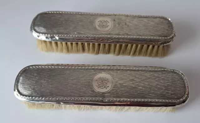 2 Antique Sterling Silver Clothes Brushes - RWE Ltd Birmingham 1908